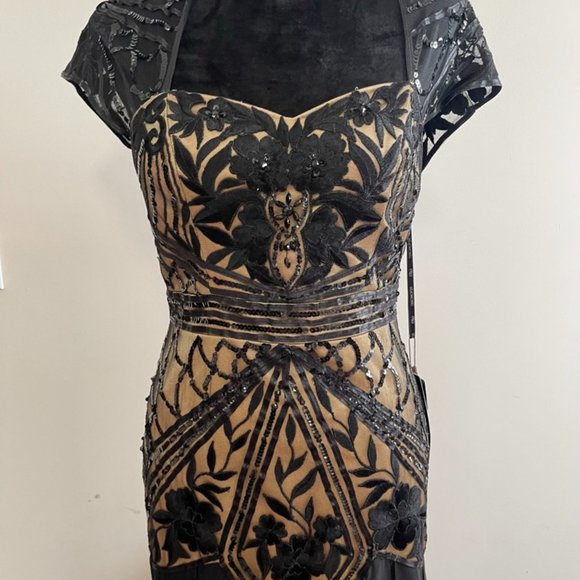 NWT Evening Dress - Black & Gold Sue Wong - Picture 9 of 9